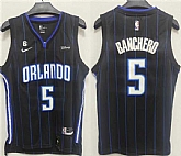 Men's Orlando Magic #5 Paolo Banchero Black With No.6 Patch Icon Edition Stitched Swingman Jersey,baseball caps,new era cap wholesale,wholesale hats